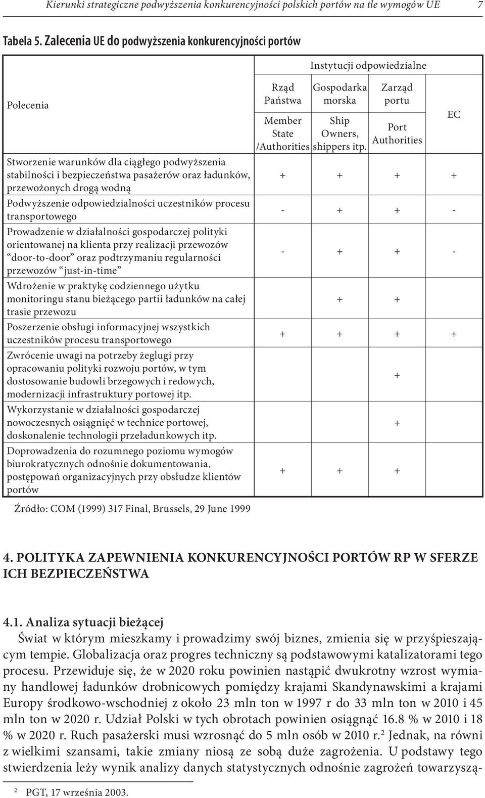 Podwyższenie odpowiedzialności uczestników procesu transportowego Prowadzenie w działalności gospodarczej polityki orientowanej na klienta przy realizacji przewozów door-to-door oraz podtrzymaniu