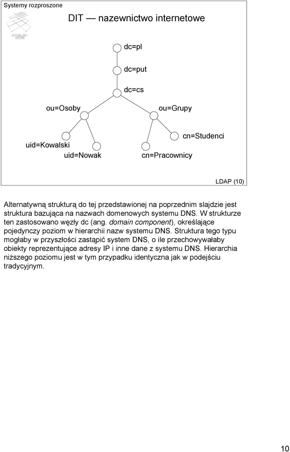 domain component), określające pojedynczy poziom w hierarchii nazw systemu DNS.