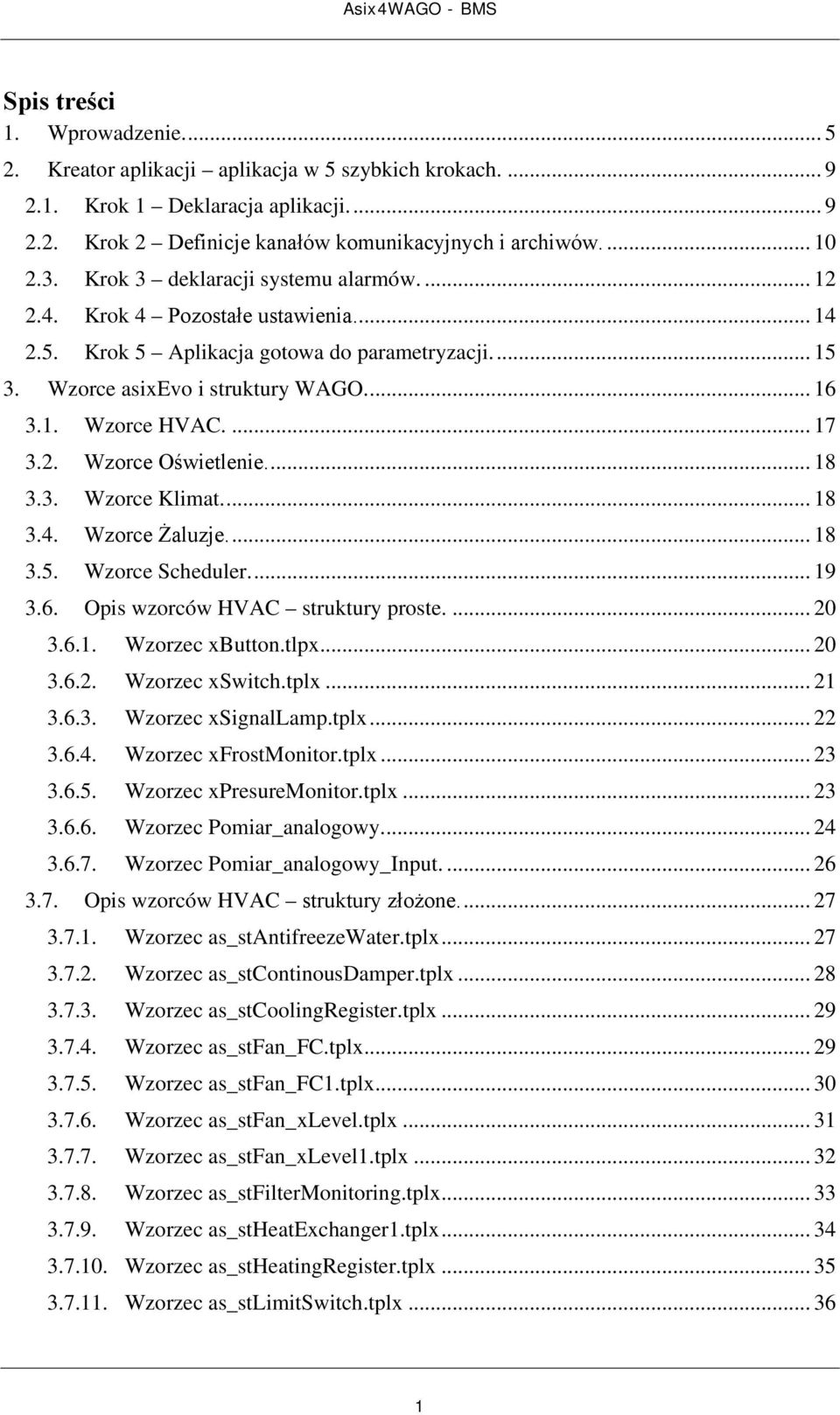 2. Wzorce Oświetlenie.... 18 3.3. Wzorce Klimat.... 18 3.4. Wzorce Żaluzje.... 18 3.5. Wzorce Scheduler.... 19 3.6. Opis wzorców HVAC struktury proste.... 20 3.6.1. Wzorzec xbutton.tlpx... 20 3.6.2. Wzorzec xswitch.