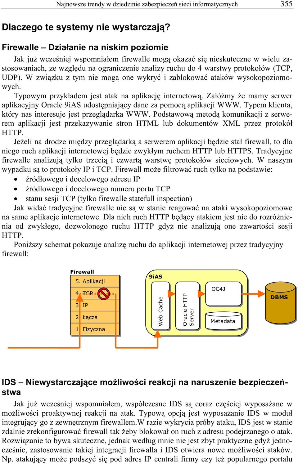 (TCP, UDP). W związku z tym nie mogą one wykryć i zablokować ataków wysokopoziomowych. Typowym przykładem jest atak na aplikację internetową.