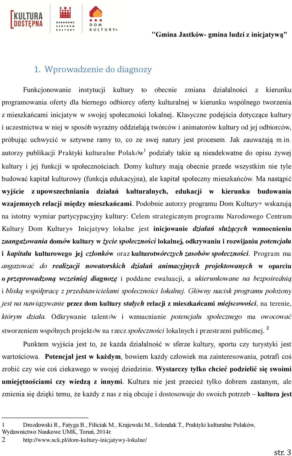 Klasyczne podejścia dotyczące kultury i uczestnictwa w niej w sposób wyraźny oddzielają twórców i animatorów kultury od jej odbiorców, próbując uchwycić w sztywne ramy to, co ze swej natury jest