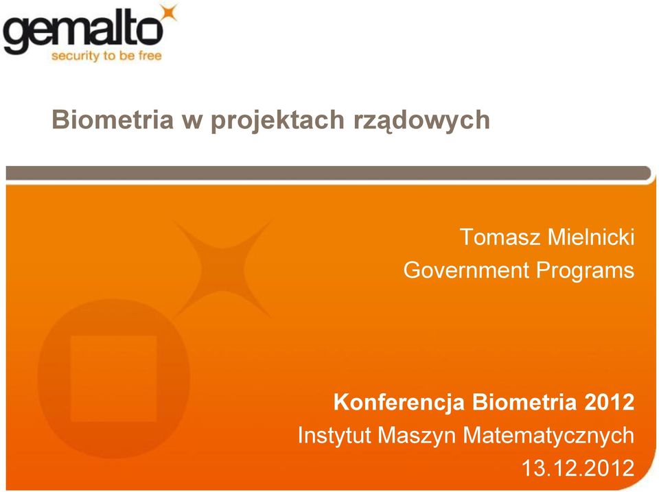 Programs Konferencja Biometria