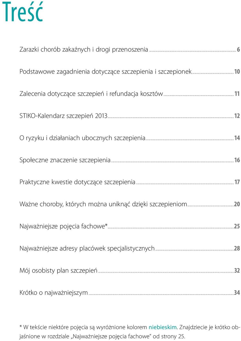 .. 17 Ważne choroby, których można uniknąć dzięki szczepieniom...20 Najważniejsze pojęcia fachowe*...25 Najważniejsze adresy placówek specjalistycznych.