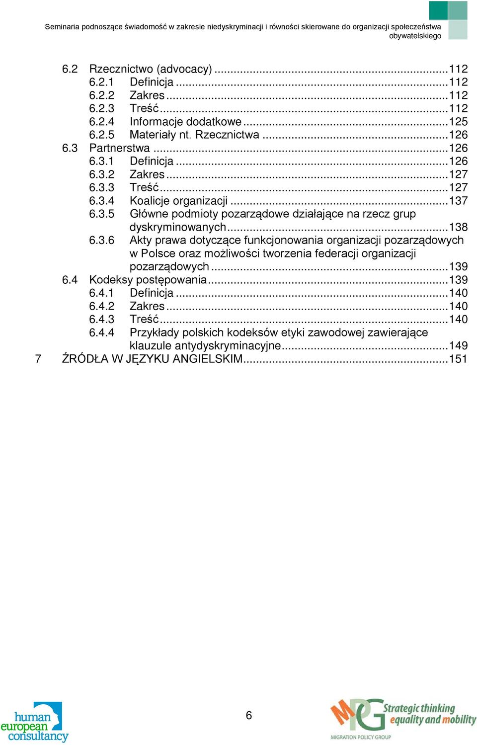 3.6 Akty prawa dotyczące funkcjonowania organizacji pozarządowych w Polsce oraz możliwości tworzenia federacji organizacji pozarządowych... 139 6.4 Kodeksy postępowania... 139 6.4.1 Definicja.