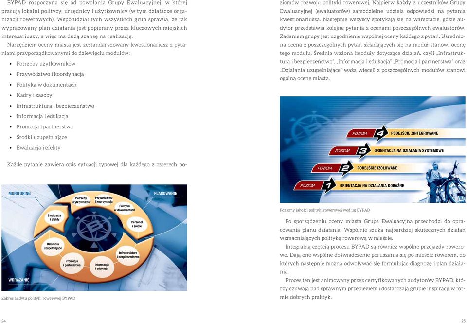 Narzędziem oceny miasta jest zestandaryzowany kwestionariusz z pytaniami przyporządkowanymi do dziewięciu modułów: Potrzeby użytkowników Przywództwo i koordynacja Polityka w dokumentach Każde pytanie