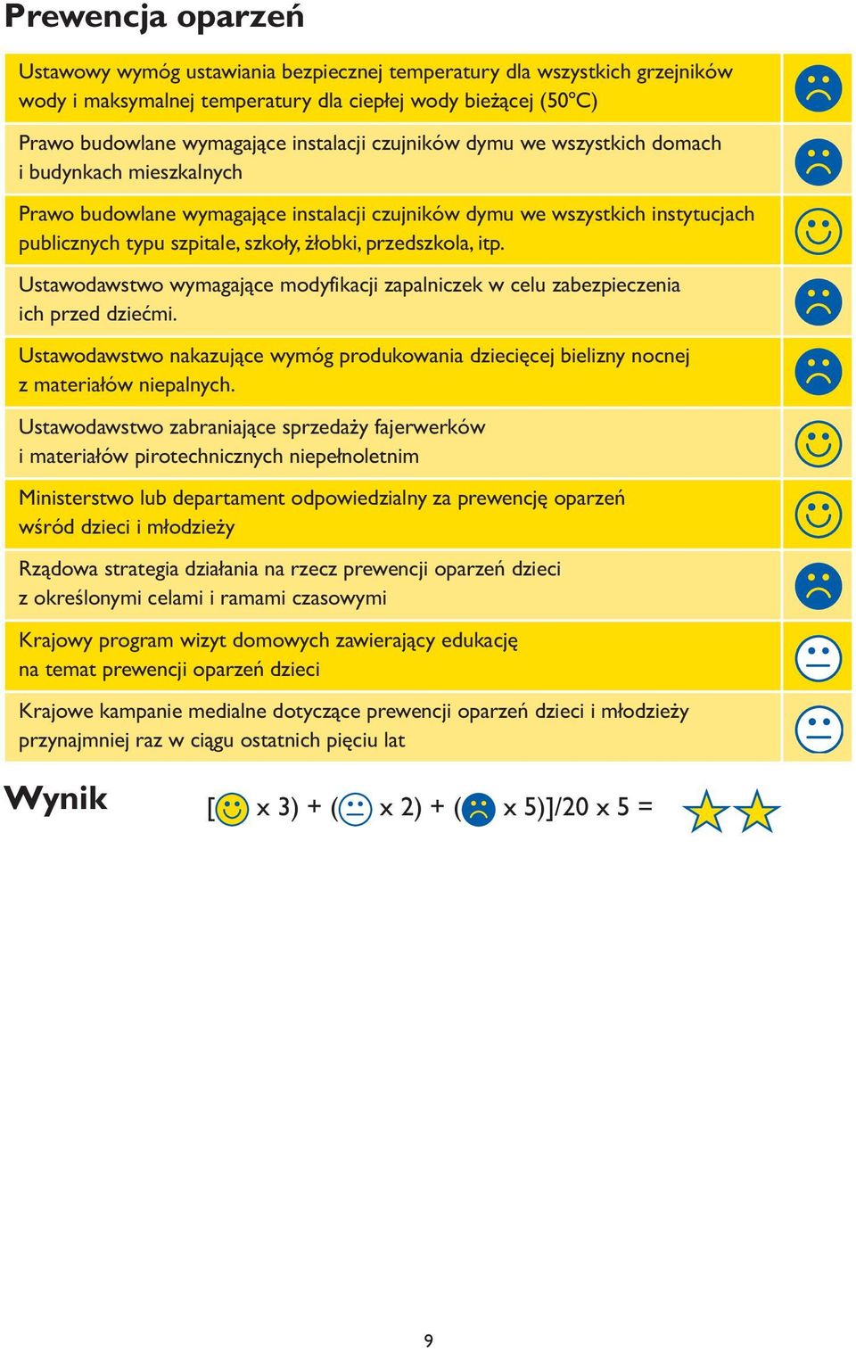 itp. Ustawodawstwo wymagające modyfikacji zapalniczek w celu zabezpieczenia ich przed dziećmi. Ustawodawstwo nakazujące wymóg produkowania dziecięcej bielizny nocnej z materiałów niepalnych.