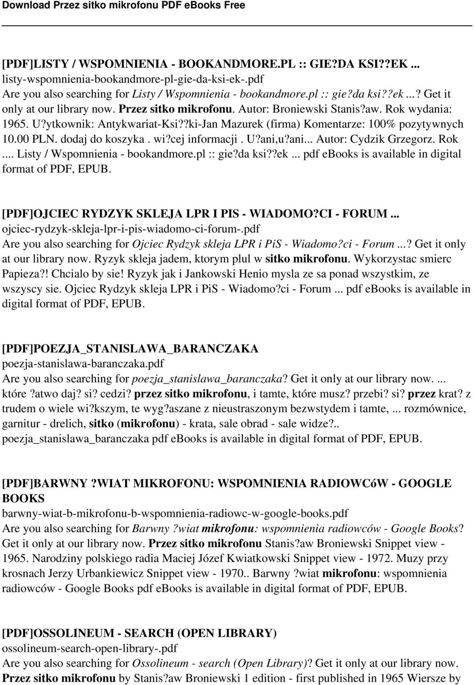 U?ani,u?ani... Autor: Cydzik Grzegorz. Rok... Listy / Wspomnienia - bookandmore.pl :: gie?da ksi??ek... pdf ebooks is available in digital format of PDF, EPUB.