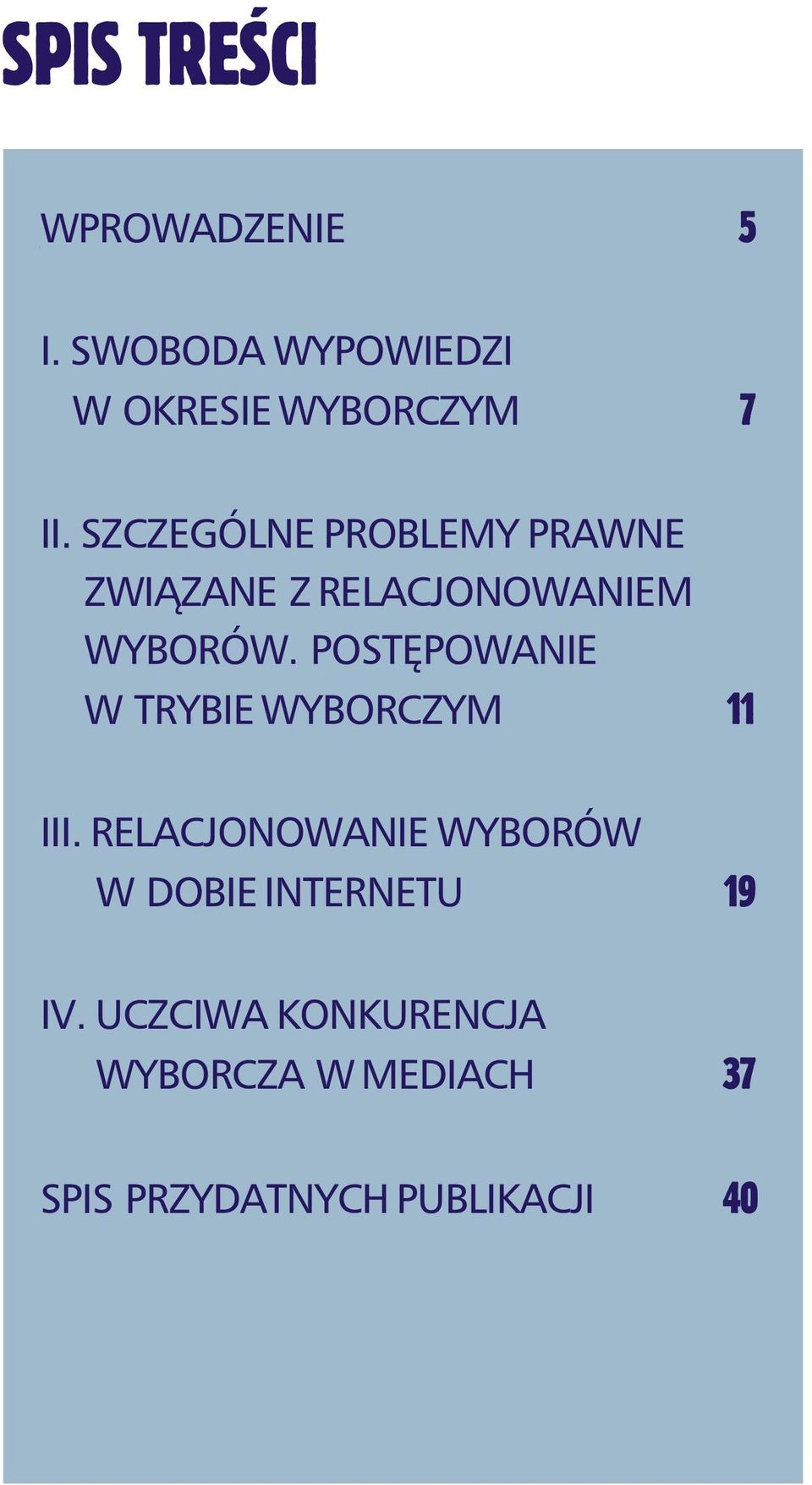 POSTÊPOWANIE W TRYBIE WYBORCZYM 11 III.