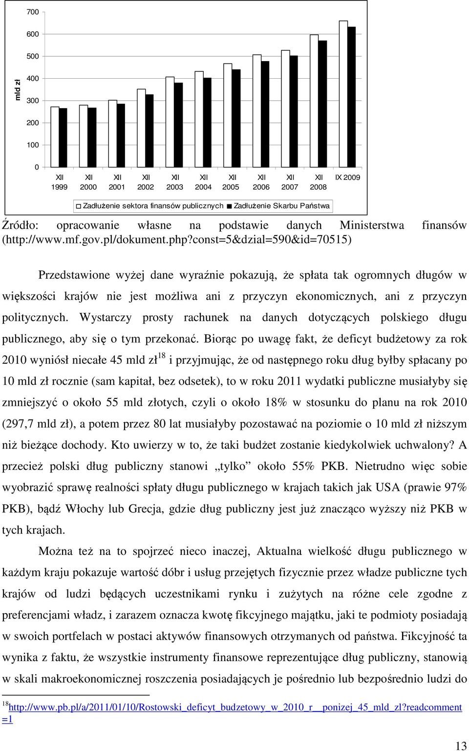 const=5&dzial=590&id=70515) Przedstawione wyżej dane wyraźnie pokazują, że spłata tak ogromnych długów w większości krajów nie jest możliwa ani z przyczyn ekonomicznych, ani z przyczyn politycznych.