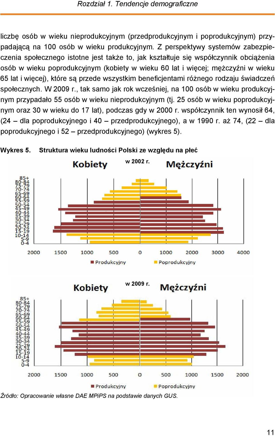 lat i więcej), które są przede wszystkim beneficjentami różnego rodzaju świadczeń społecznych. W 2009 r.