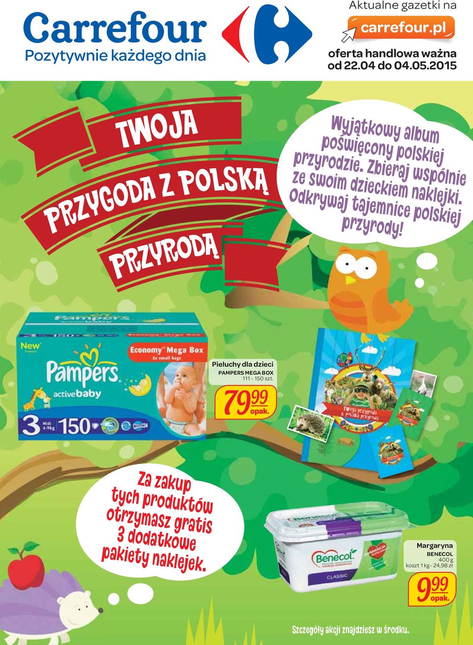 Odkrywaj tajemnice polskiej przyrody! Pieluchy dla dzieci PAMPERS MEGA BOX 111-150 szt. 79 opak.