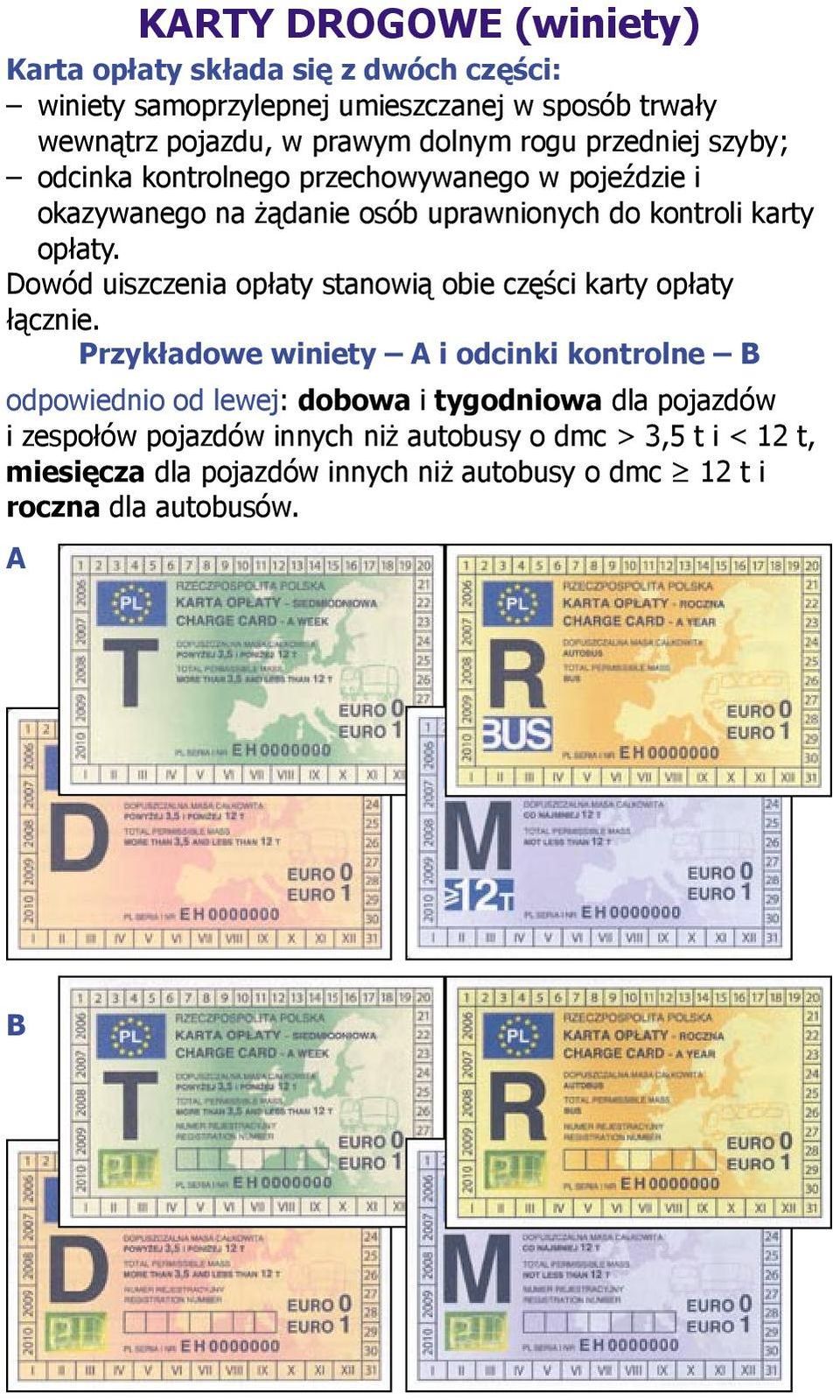 Dowód uiszczenia opłaty stanowią obie części karty opłaty łącznie.