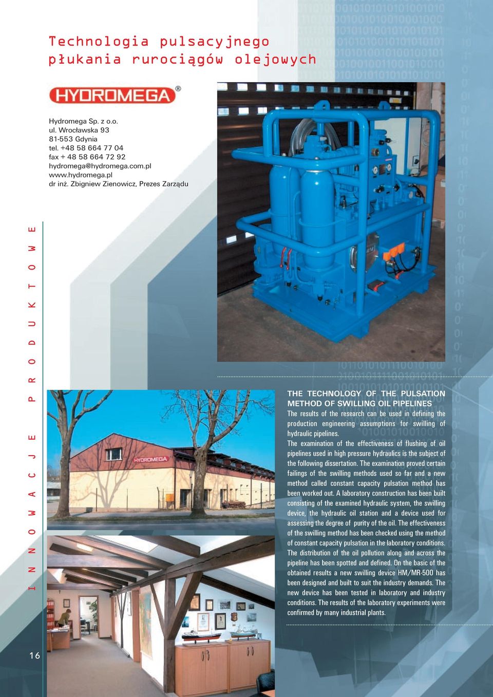 production engineering assumptions for swilling of hydraulic pipelines.