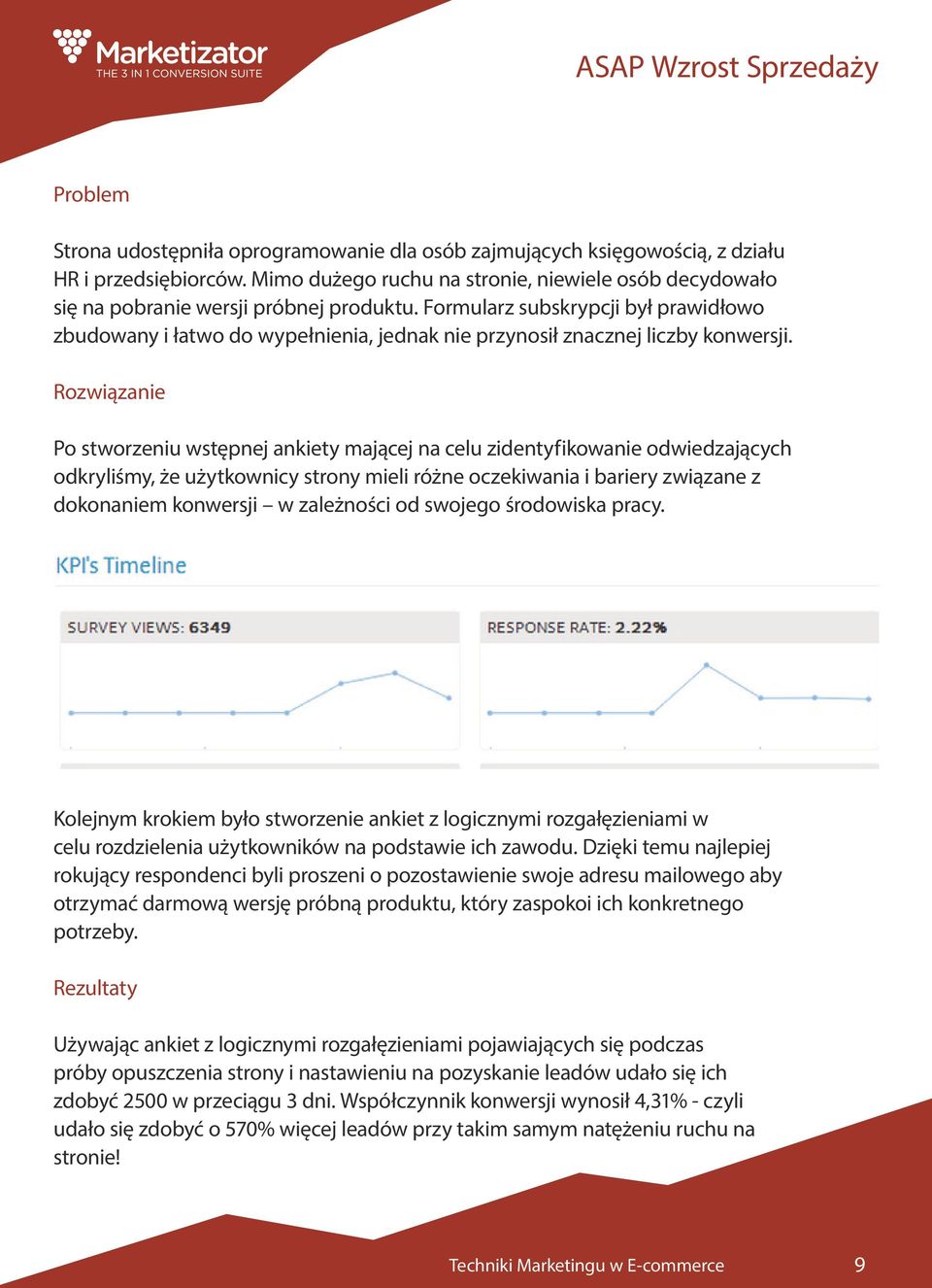 Formularz subskrypcji był prawidłowo zbudowany i łatwo do wypełnienia, jednak nie przynosił znacznej liczby konwersji.