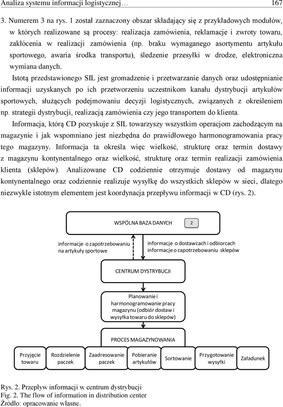 braku wymaganego asortymentu artykułu sportowego, awaria środka transportu), śledzenie przesyłki w drodze, elektroniczna wymiana danych.