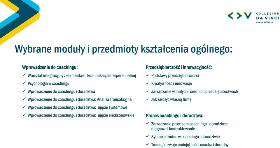 ujęcie ericksonowskie Przedsiębiorczość i innowacyjność: Podstawy przedsiębiorczości Kreatywność i innowacje Zarządzanie w małych i średnich przedsiębiorstwach Jak założyć własną