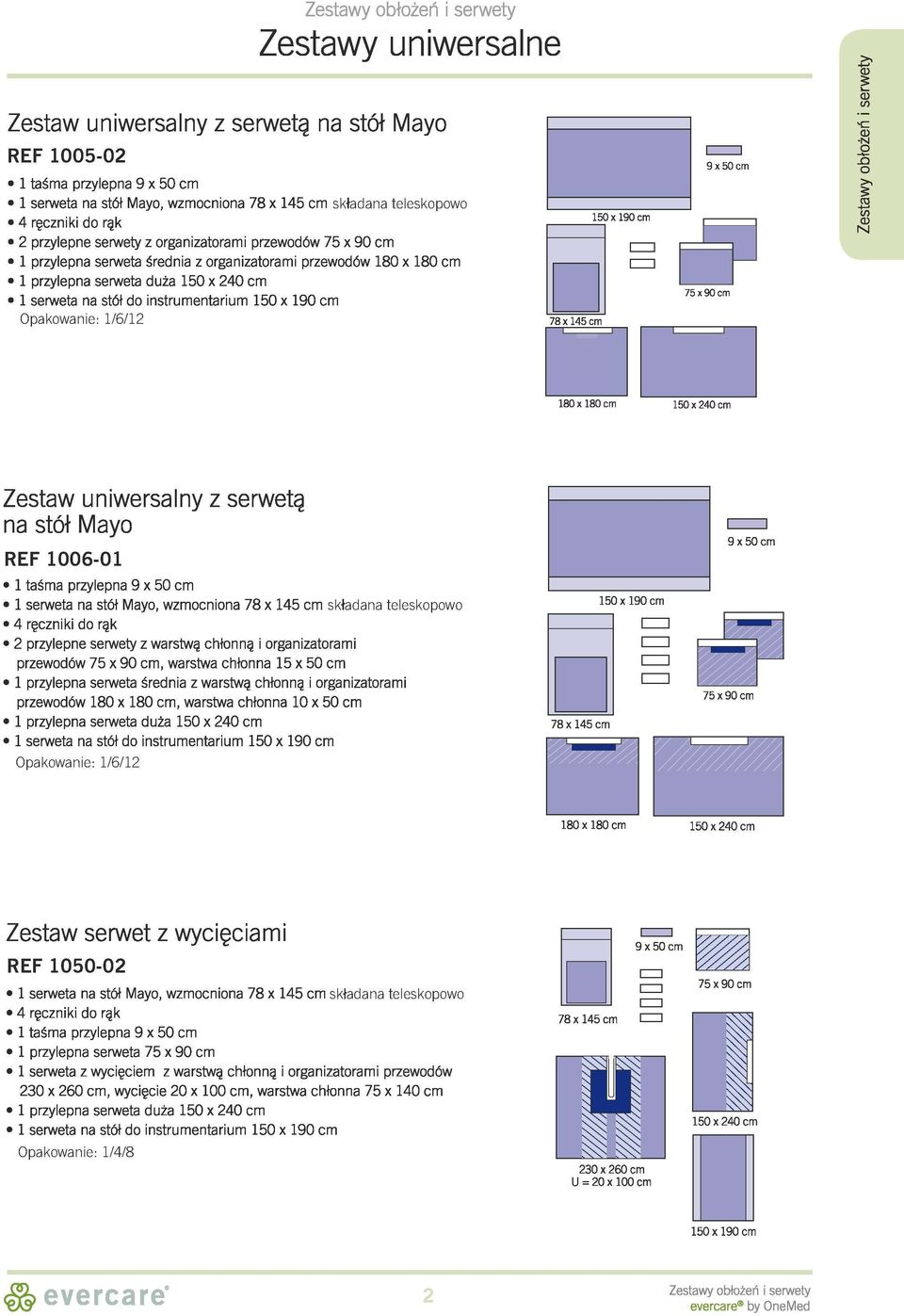 190 pakwanie: 1/6/12 78x145 150 x 190 i 1 9 x 50 75 x 90 C/5 N >, 3 C -t-» w M 180 x 180 150 x 240 Zestaw uniwersalny z serwetę na stół May REF 1006-01 1 taśma przylepna 9 x 50 1 serweta na stół May,