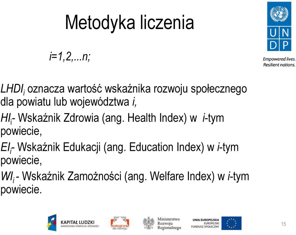 województwa i, HI i - Wskaźnik Zdrowia (ang.