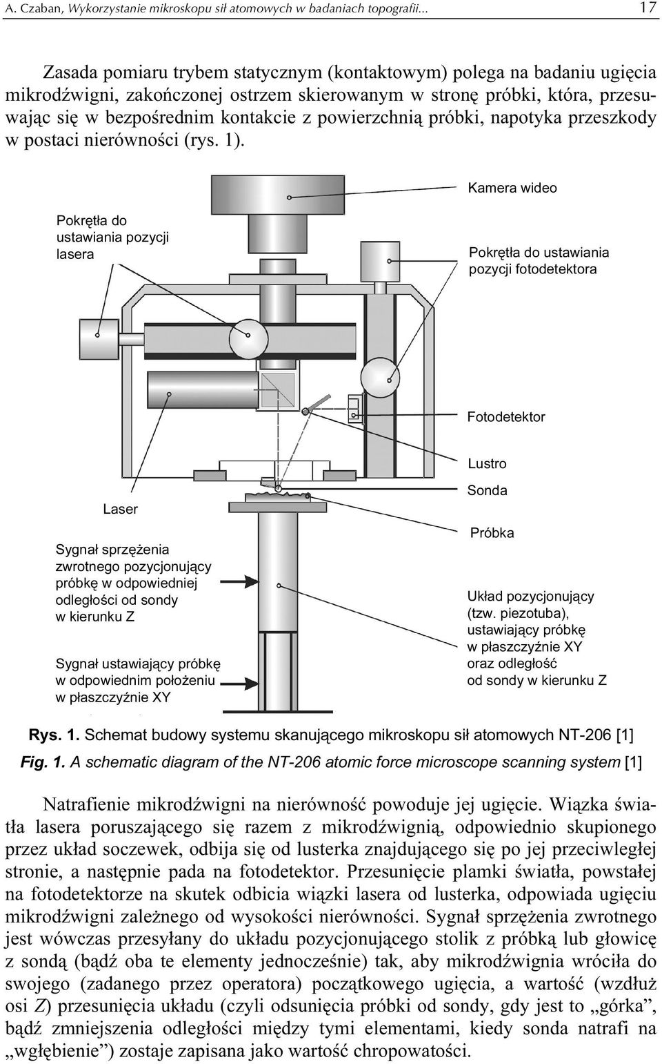 powierzchnią próbki, napotyka przeszkody w postaci nierówności (rys. 1).