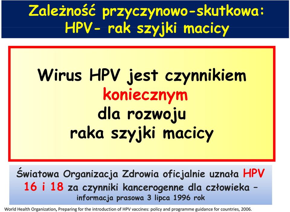 czynniki kancerogenne dla człowieka informacja prasowa 3 lipca 1996 rok World Health