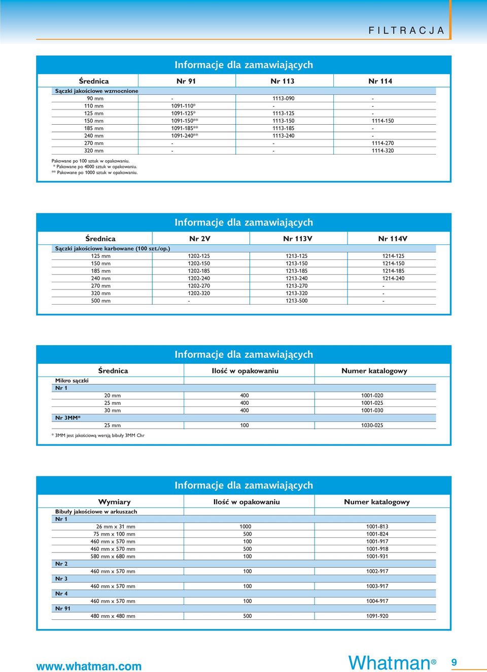 Ârednica Nr 2V Nr 113V Nr 114V Sàczki jakoêciowe karbowane (100 szt./op.