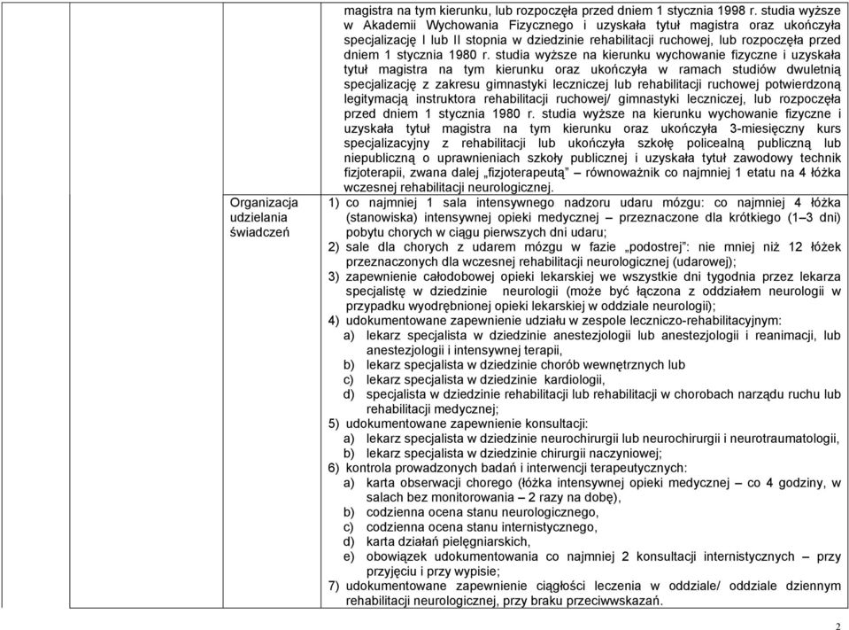 r. studia wyższe na kierunku wychowanie fizyczne i uzyskała tytuł magistra na tym kierunku oraz ukończyła w ramach studiów dwuletnią specjalizację z zakresu gimnastyki leczniczej lub rehabilitacji