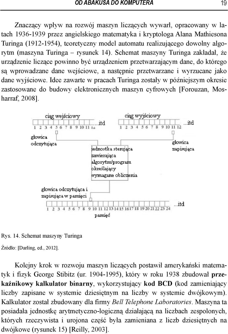 Schemat maszyny Turinga zakładał, że urządzenie liczące powinno być urządzeniem przetwarzającym dane, do którego są wprowadzane dane wejściowe, a następnie przetwarzane i wyrzucane jako dane