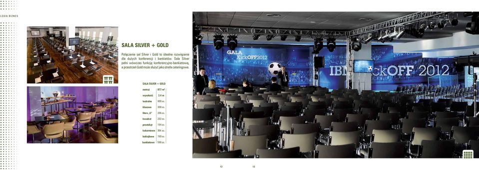 Sala Silver pełni wówczas funkcję konferencyjno-bankietową, a przestrzeń Gold może służyć jako strefa