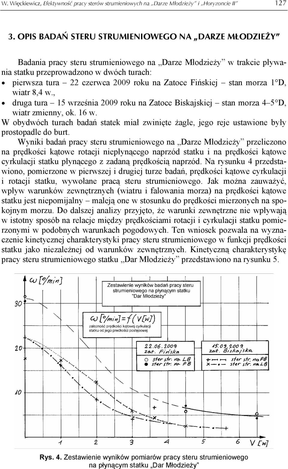 Zatoce Fińskiej stan morza 1 D, wiatr 8,4 w., druga tura 15 września 2009 roku na Zatoce Biskajskiej stan morza 4 5 D, wiatr zmienny, ok. 16 w.