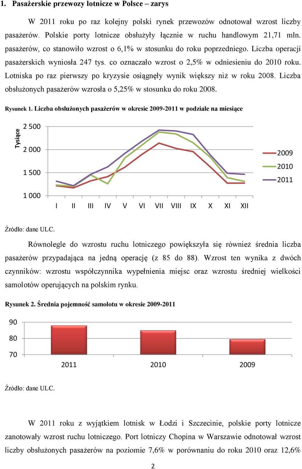 co oznaczało wzrost o 2, w odniesieniu do 21 roku. Lotniska po raz pierwszy po kryzysie osiągnęły wynik większy niż w roku 28. Liczba obsłużonych pasażerów wzrosła o 5,2 w stosunku do roku 28.