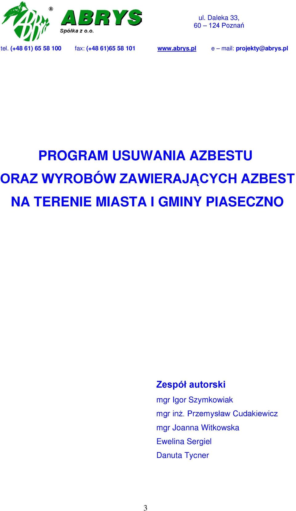 pl PROGRAM USUWANIA AZBESTU ORAZ WYROBÓW ZAWIERAJĄCYCH AZBEST NA TERENIE MIASTA I