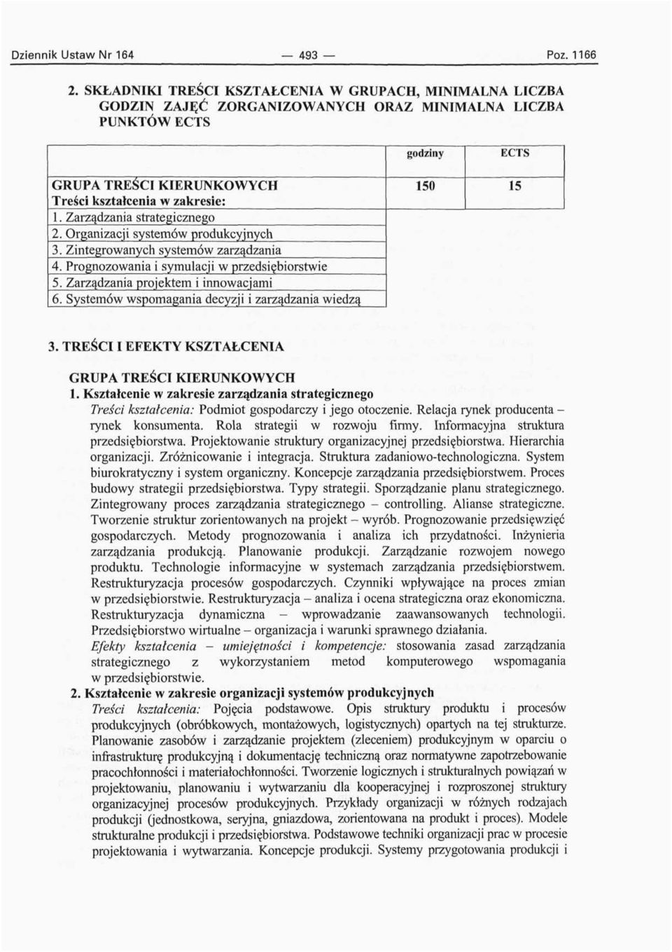 Zarządzania strategicznego 2. Organizacji systemów produkcyjnych 3. Zintegrowanych systemów zarządzania 4. Prognozowania i symulacji w przedsiębiorstwie 5. Zarządzania projektem i innowacjami 6.