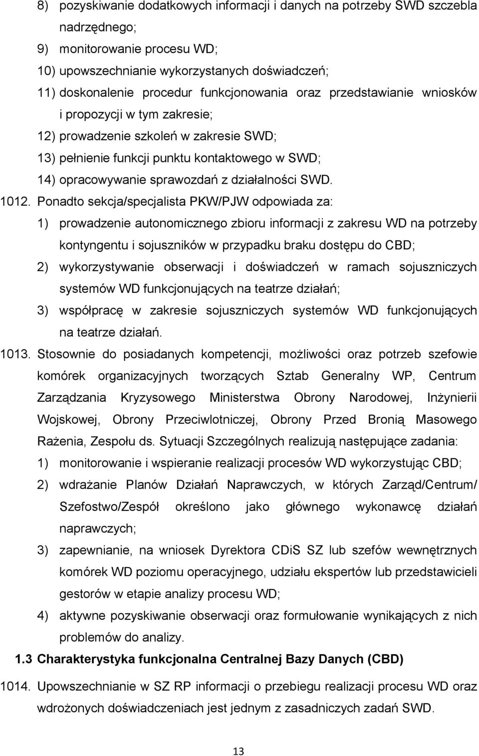 działalności SWD. 1012.