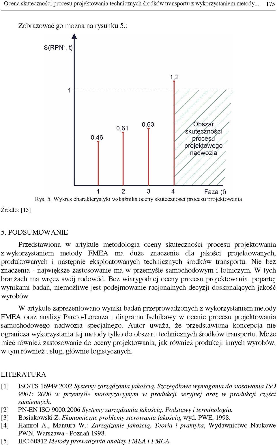 PODSUMOWANIE Przedstawiona w artykule metodologia oceny skuteczności procesu projektowania z wykorzystaniem metody FMEA ma duże znaczenie dla jakości projektowanych, produkowanych i następnie