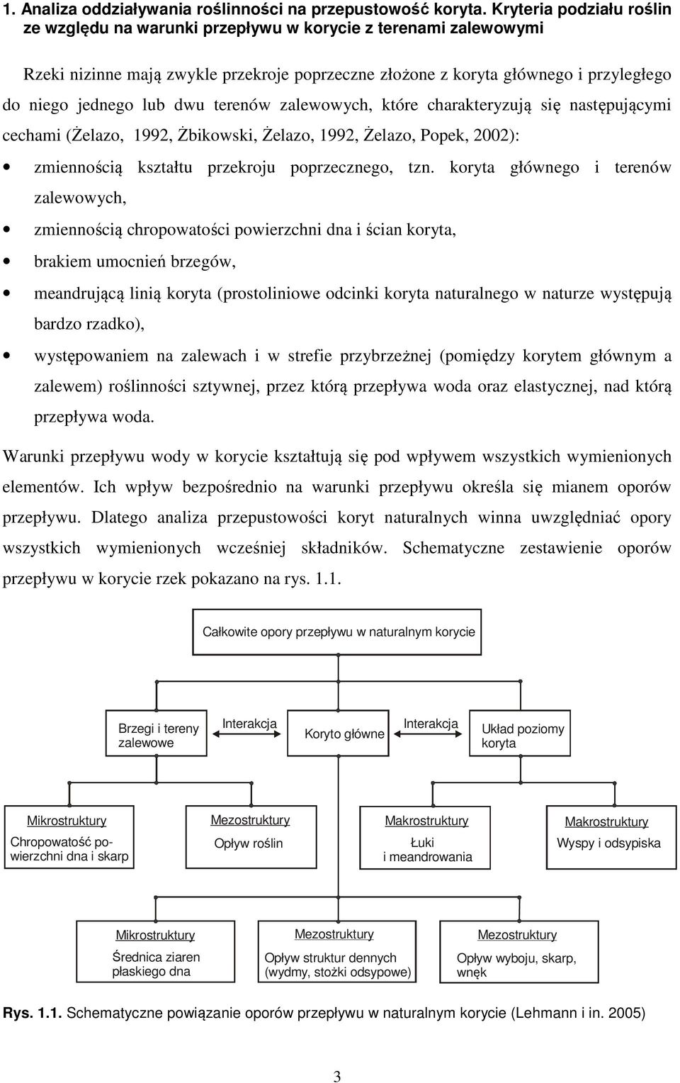 terenów zalewowch, które charakterzują się następującmi cechami (Żelazo, 1992, Żbikowski, Żelazo, 1992, Żelazo, Popek, 2002): zmiennością kształtu przekroju poprzecznego, tzn.