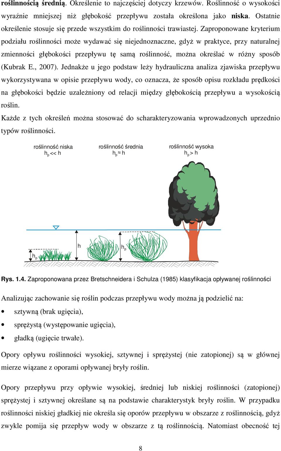 Zaproponowane krterium podziału roślinności może wdawać się niejednoznaczne, gdż w praktce, prz naturalnej zmienności głębokości przepłwu tę samą roślinność, można określać w różn sposób (Kubrak E.