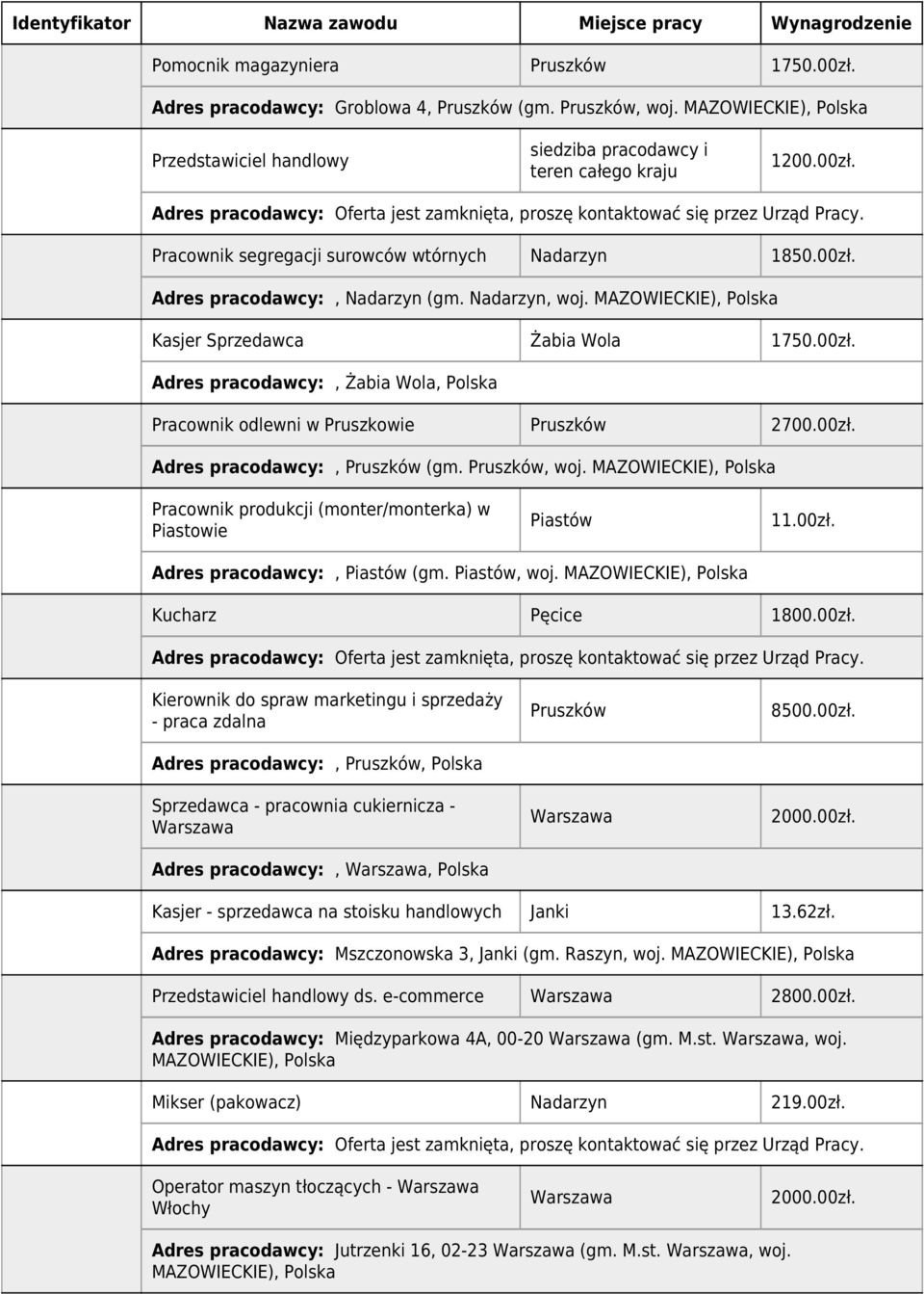 , woj. MAZOWIECKIE), Pracownik produkcji (monter/monterka) w Piastowie Piastów 11.00zł.