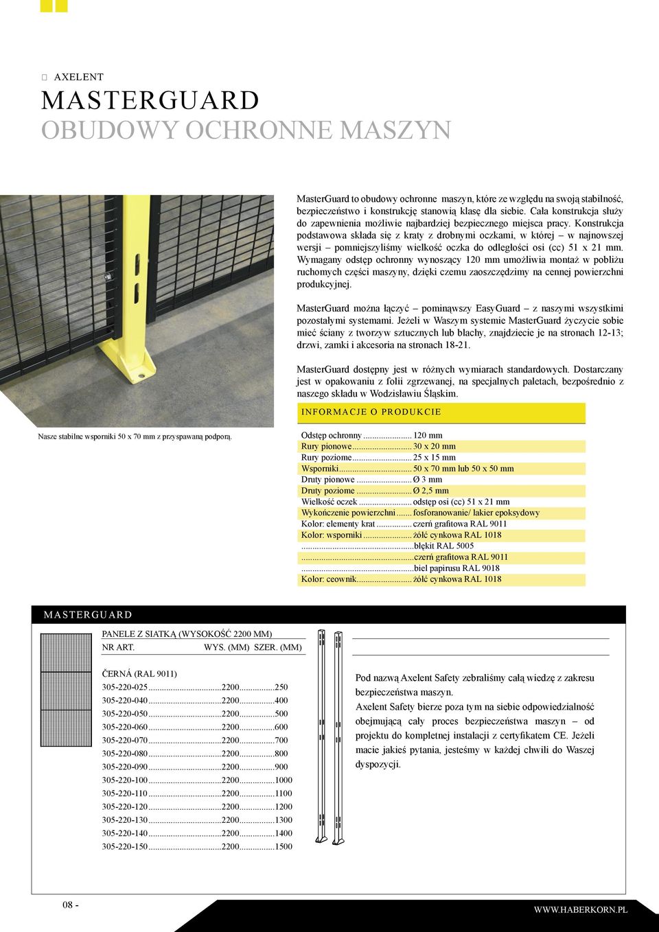 Konstrukcja podstawowa składa się z kraty z drobnymi oczkami, w której w najnowszej wersji pomniejszyliśmy wielkość oczka do odległości osi (cc) 51 x 21 mm.