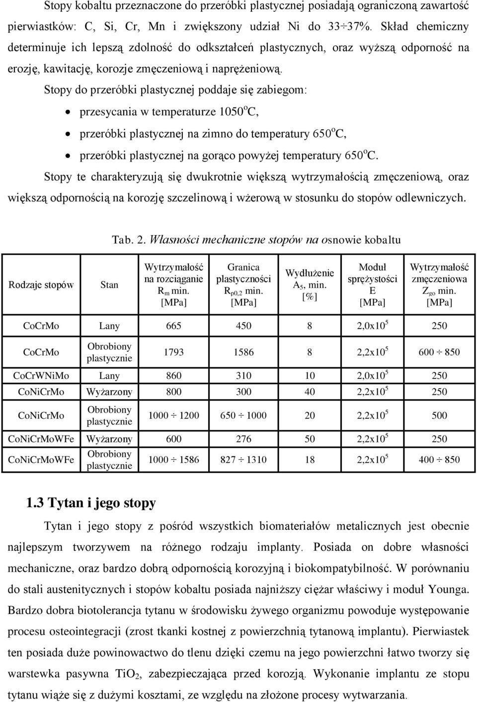 Stopy do przeróbki plastycznej poddaje się zabiegom: przesycania w temperaturze 1050 o C, przeróbki plastycznej na zimno do temperatury 650 o C, przeróbki plastycznej na gorąco powyżej temperatury