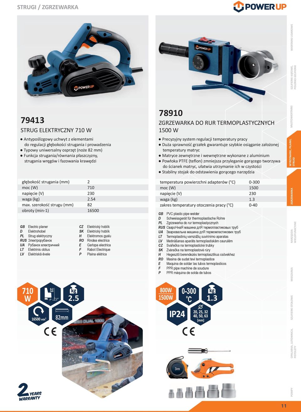 szerokość strugu (mm) 82 obroty (min-1) 16500 GB lectric planer D lektrohobel L Strug elektryczny RUS Электрорубанок UA Рубанок електричний LT lektrinis oblius LV lektriskā ēvele 2.