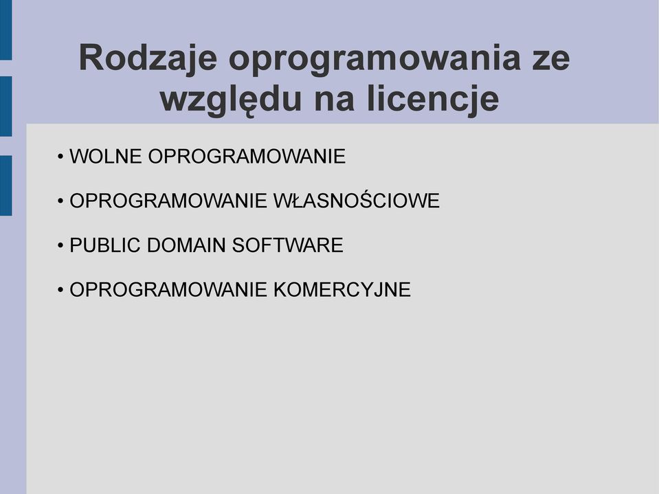 OPROGRAMOWANIE WŁASNOŚCIOWE PUBLIC