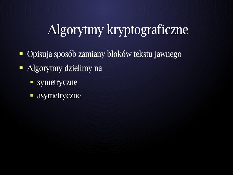 tekstu jawnego Algorytmy