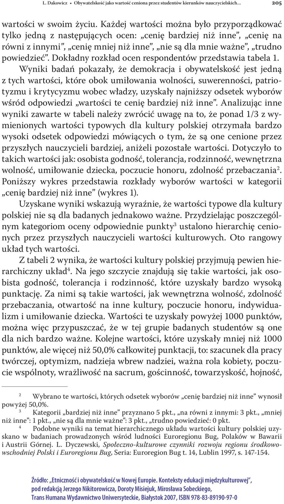 Dokładny rozkład ocen respondentów przedstawia tabela.