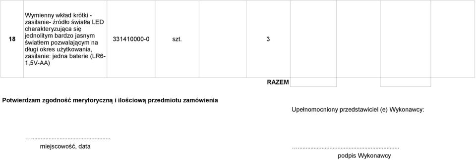 3 długi okres użytkowania, zasilanie: jedna baterie (LR6-1,5V-AA) RAZEM Potwierdzam zgodność