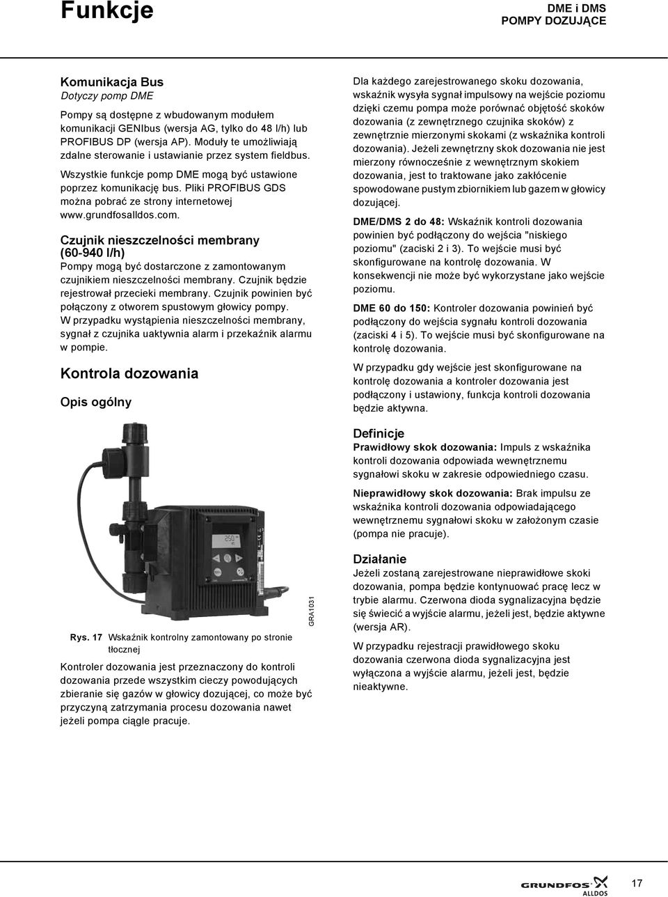 Pliki PROFIBUS GDS można pobrać ze strony internetowej www.grundfosalldos.com.