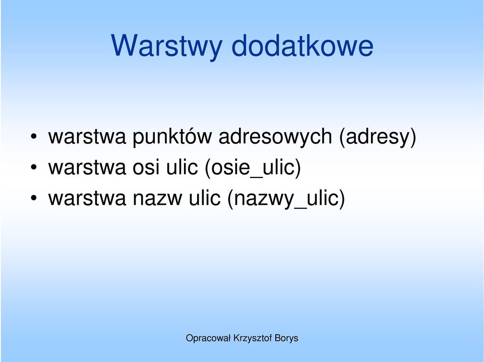 warstwa osi ulic (osie_ulic)