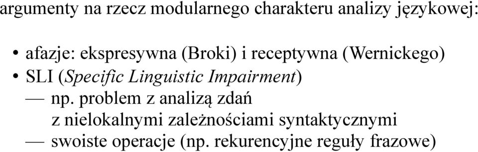 Linguistic Impairment) np.