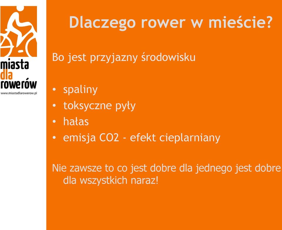 pyły hałas emisja CO2 - efekt cieplarniany Nie