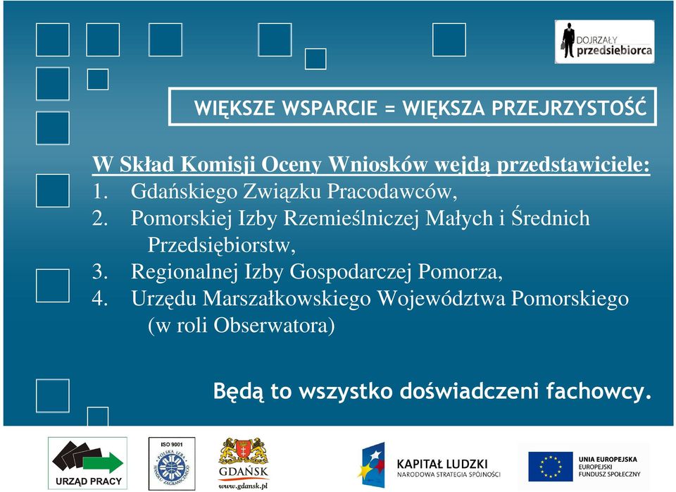 Pomorskiej Izby Rzemieślniczej Małych i Średnich Przedsiębiorstw, 3.