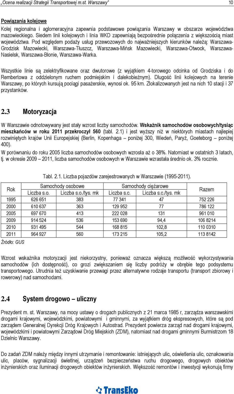 Pod względem podaży usług przewozowych do najważniejszych kierunków należą: Warszawa- Grodzisk Mazowiecki, Warszawa-Tłuszcz, Warszawa-Mińsk Mazowiecki, Warszawa-Otwock, Warszawa- Nasielsk,